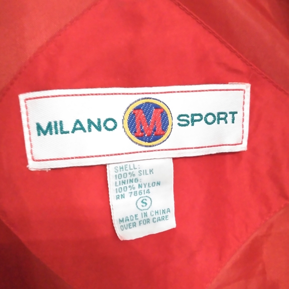 Milano Sport Vintage Red Silk Quilt Sleeve Jacket Small - Picture 4 of 4